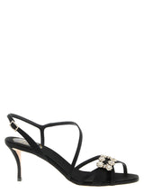 Sandales à talons aiguilles en viscose noire Roger Vivier