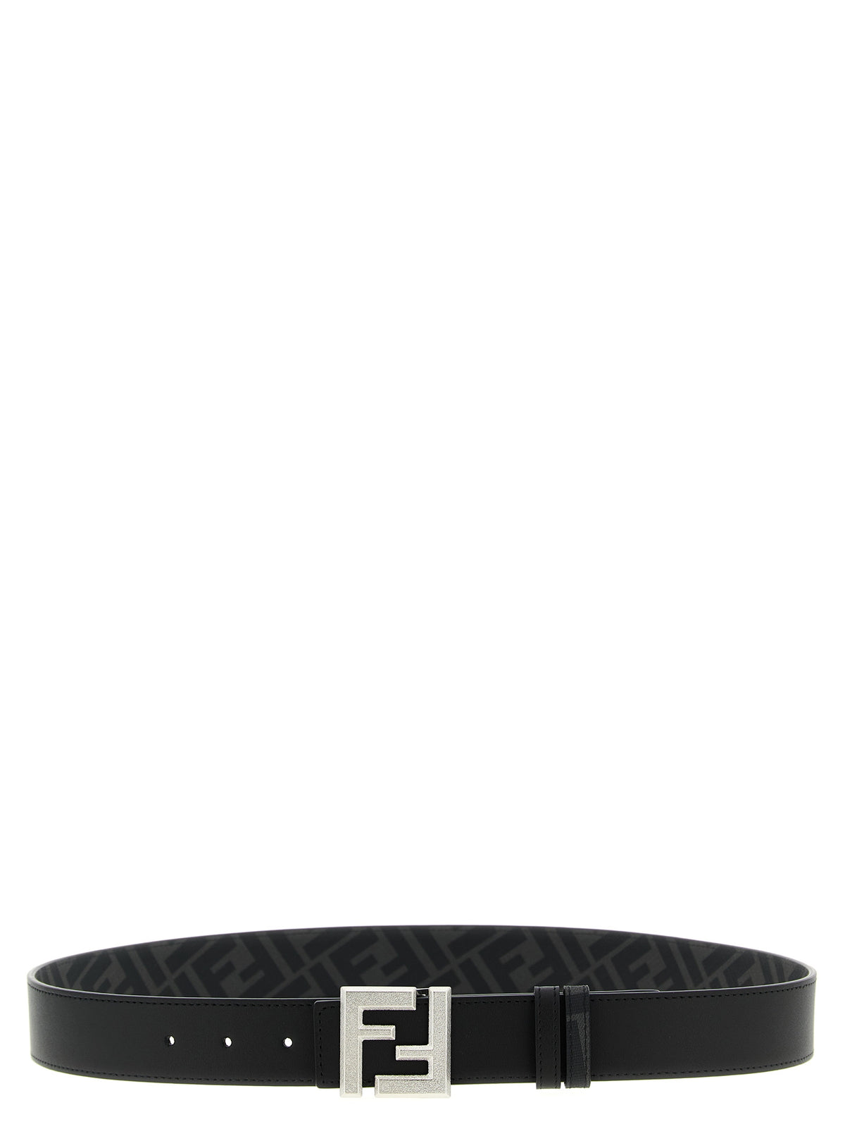 Ceinture Fendi en cuir de veau noir