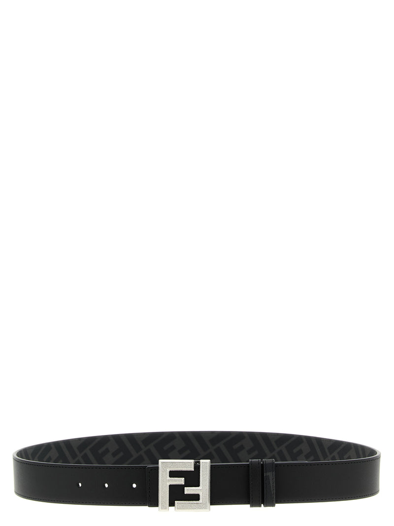 Ceinture Fendi en cuir de veau noir