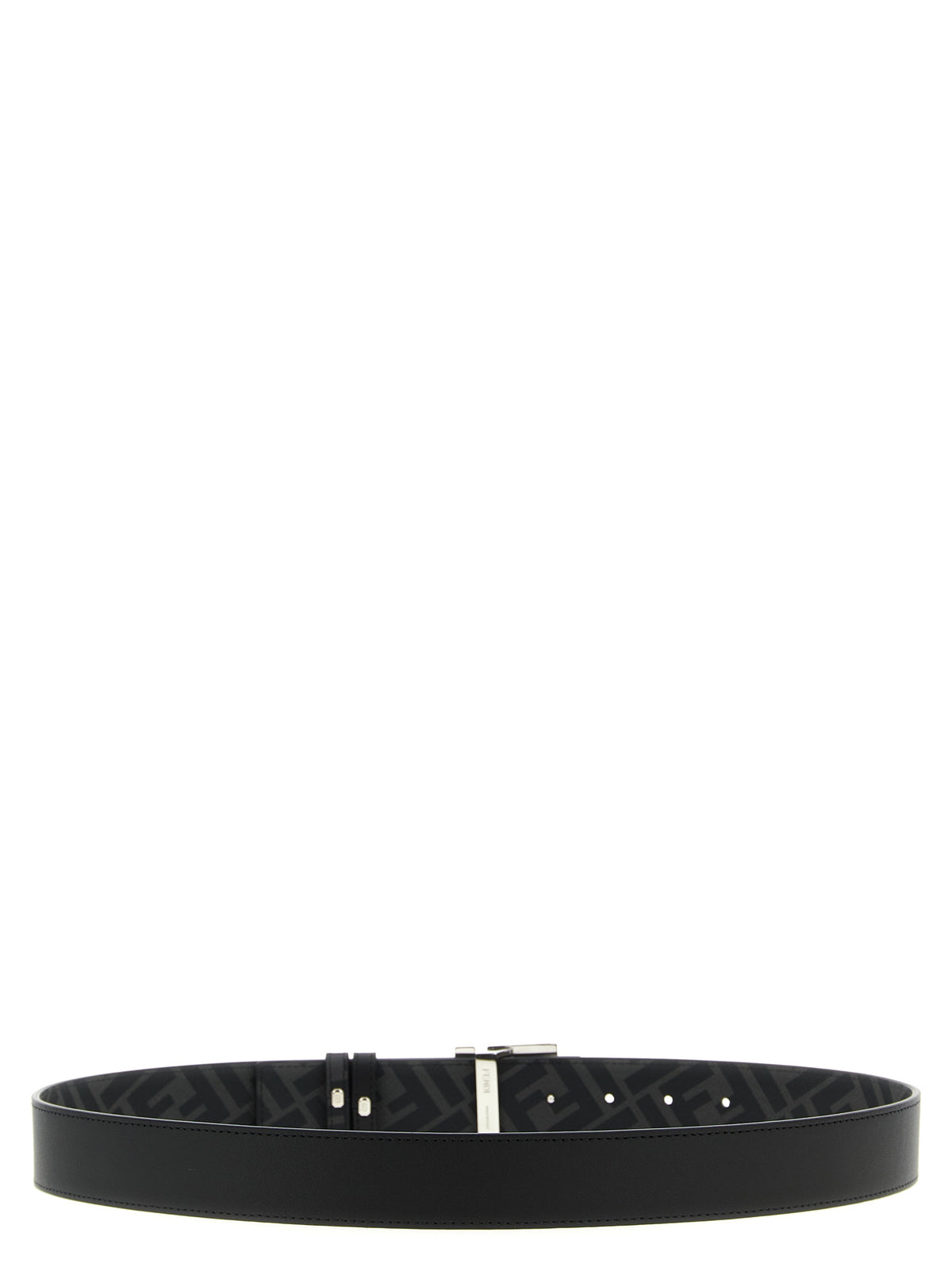 Ceinture Fendi en cuir de veau noir
