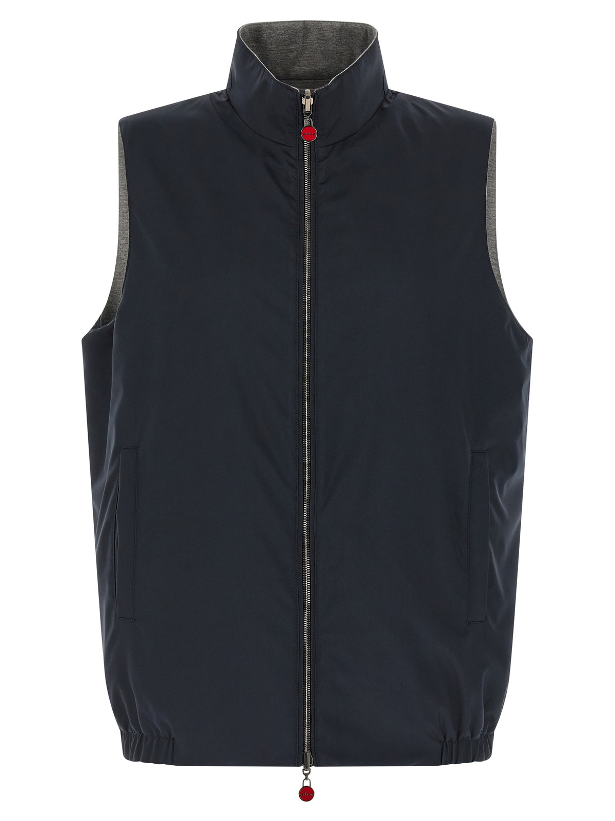 Kiton Blue Cotton Sleeveless Jacket
