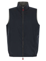 Kiton Blue Cotton Sleeveless Jacket