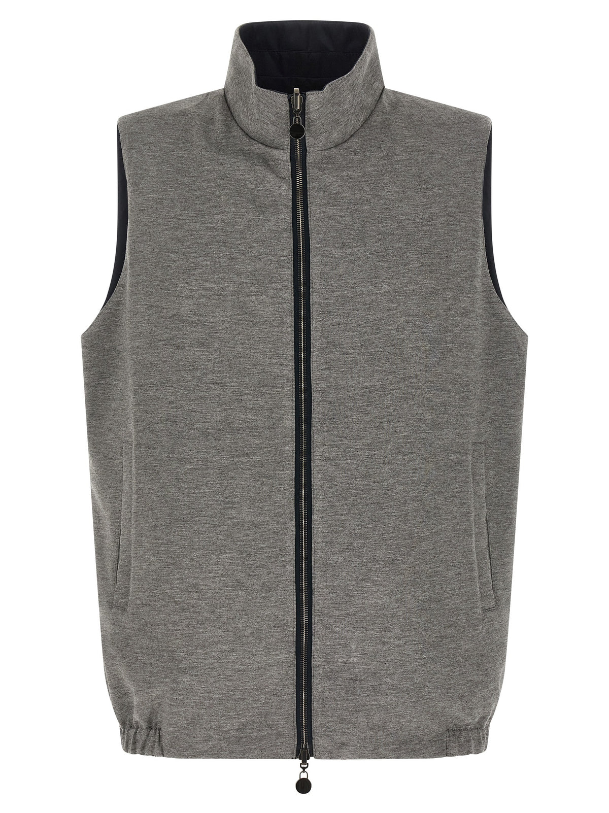 Kiton Blue Cotton Sleeveless Jacket