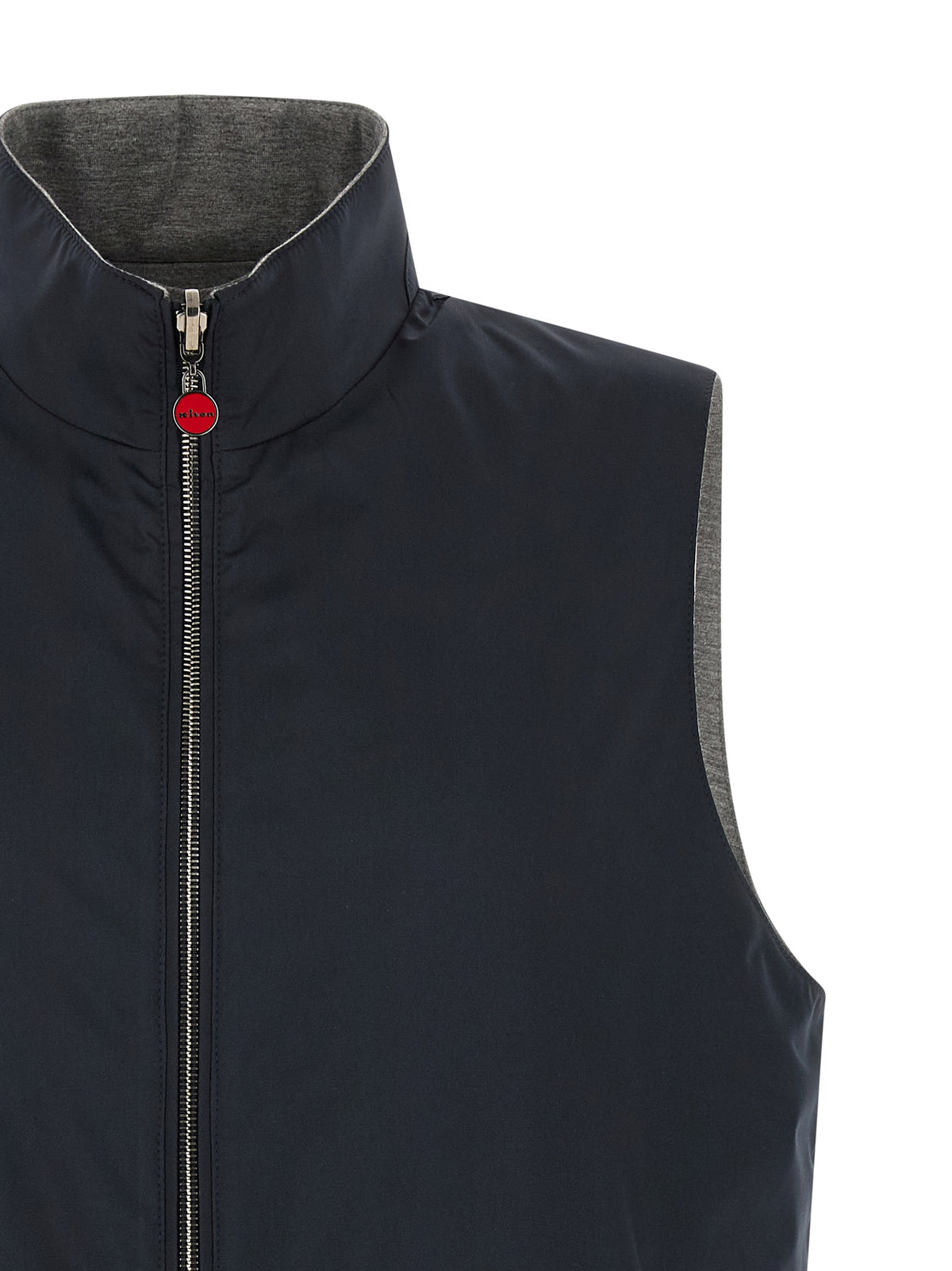 Kiton Blue Cotton Sleeveless Jacket