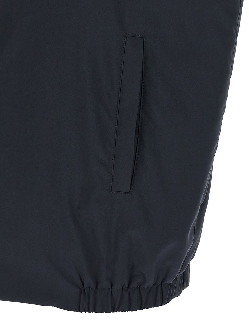 Kiton Blue Cotton Sleeveless Jacket - Luxury Outerwear