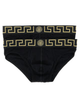 Slips noirs en coton Versace