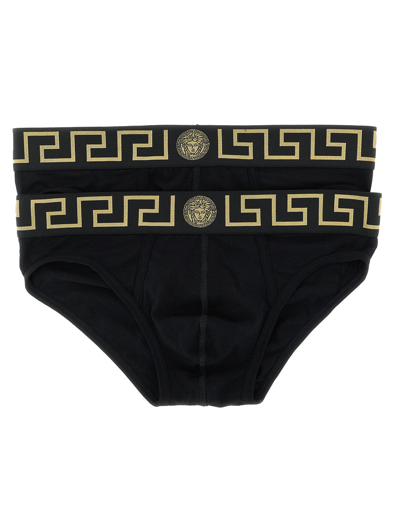 Slips noirs en coton Versace