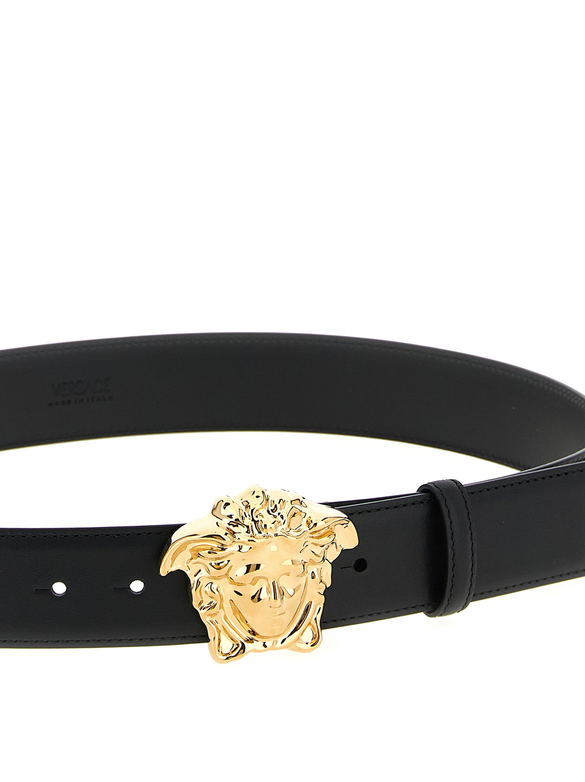 Versace Black Calfskin Regular Belt - Luxury Accessory