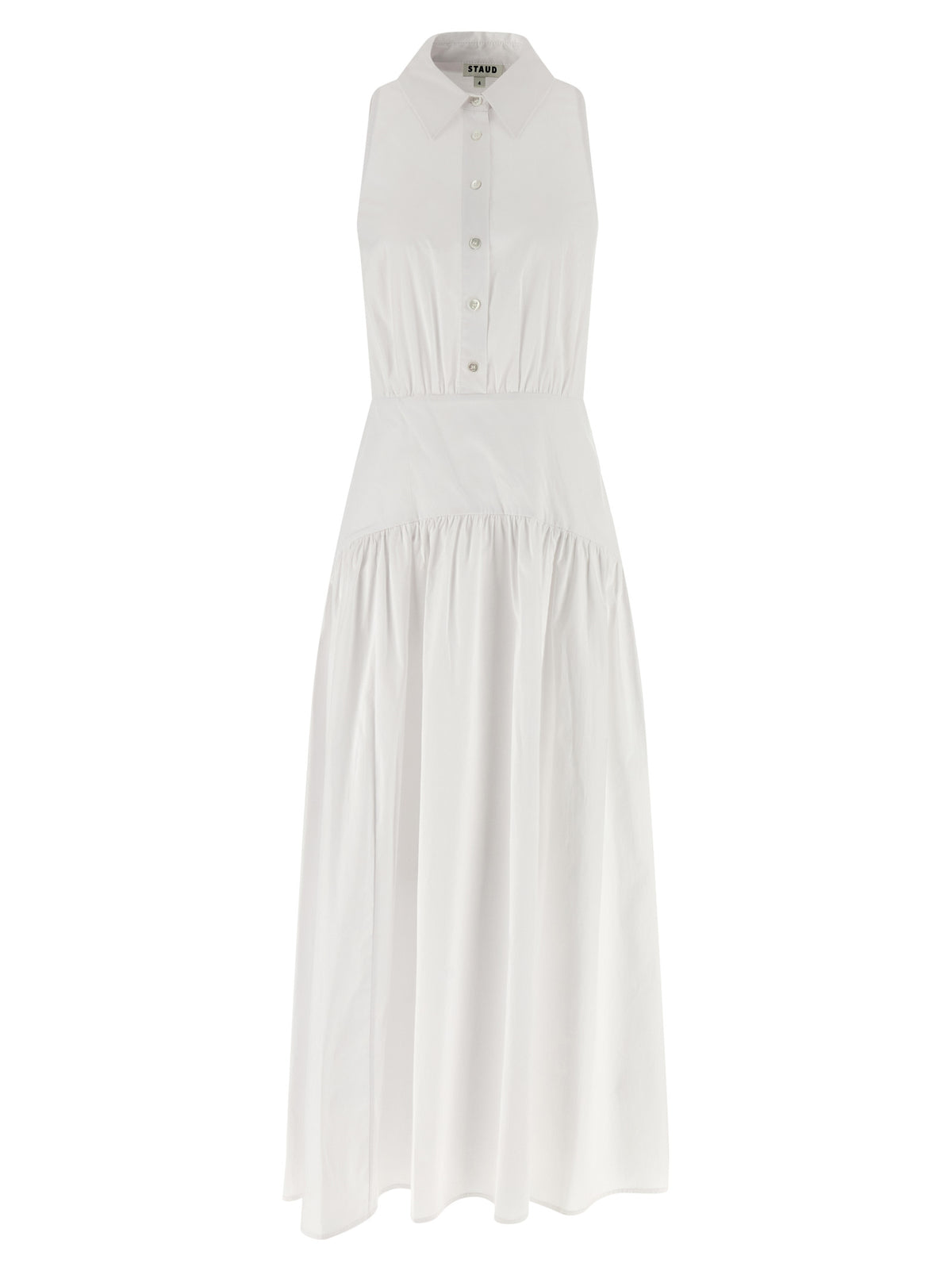 Staud Romy White Cotton Midi Dress - Chic & Versatile