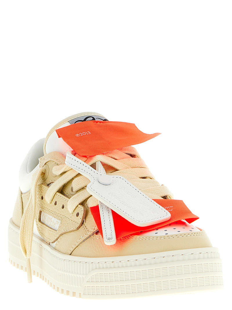 Baskets basses Off-White en cuir beige