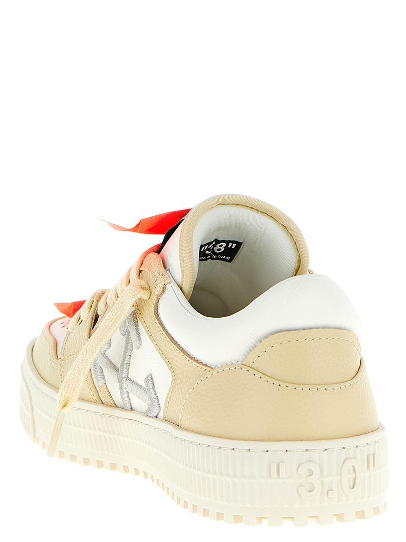 Baskets basses Off-White en cuir beige