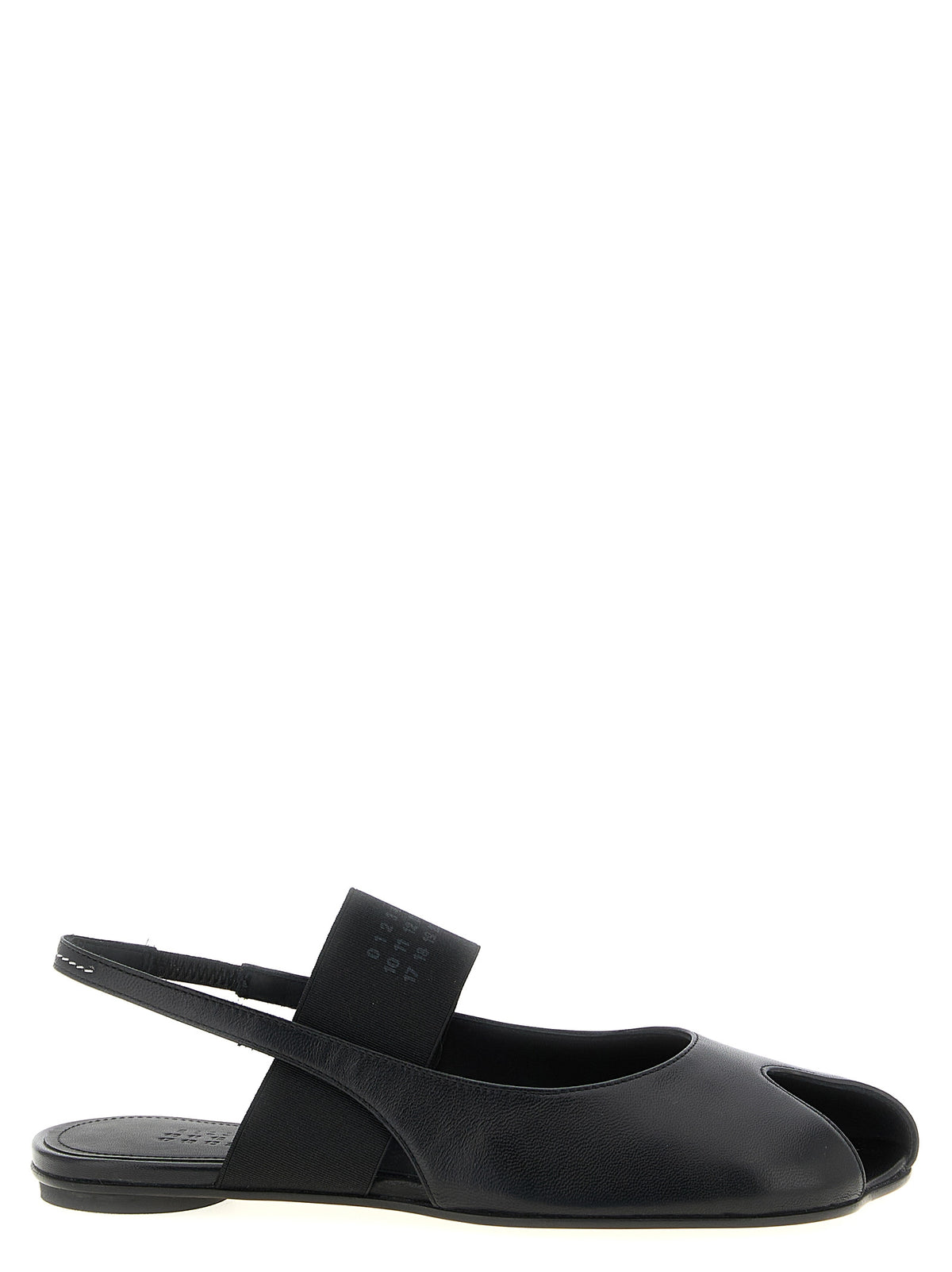 MM6 Maison Margiela Black Lamb Leather Flat Sandals - Anatomic Design