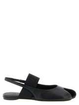 MM6 Maison Margiela Black Lamb Leather Flat Sandals - Anatomic Design