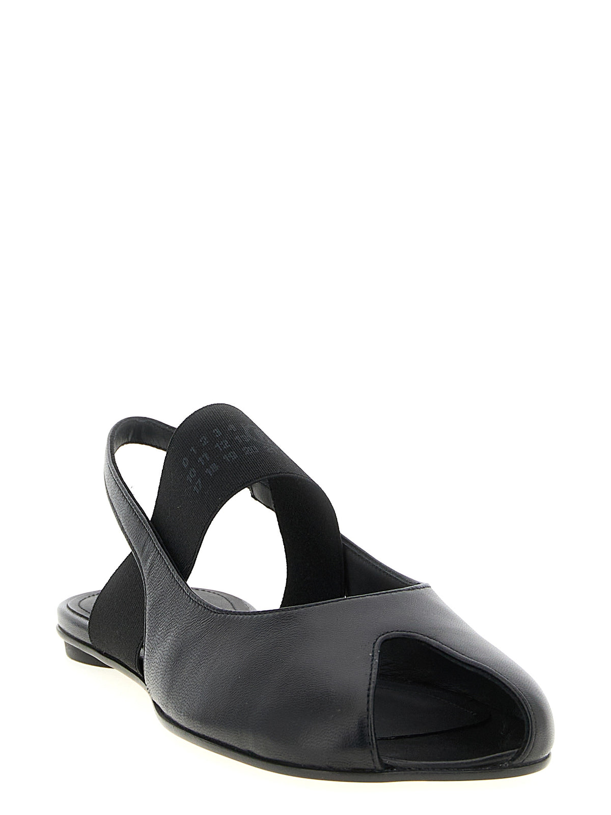 MM6 Maison Margiela Black Lamb Leather Flat Sandals - Anatomic Design