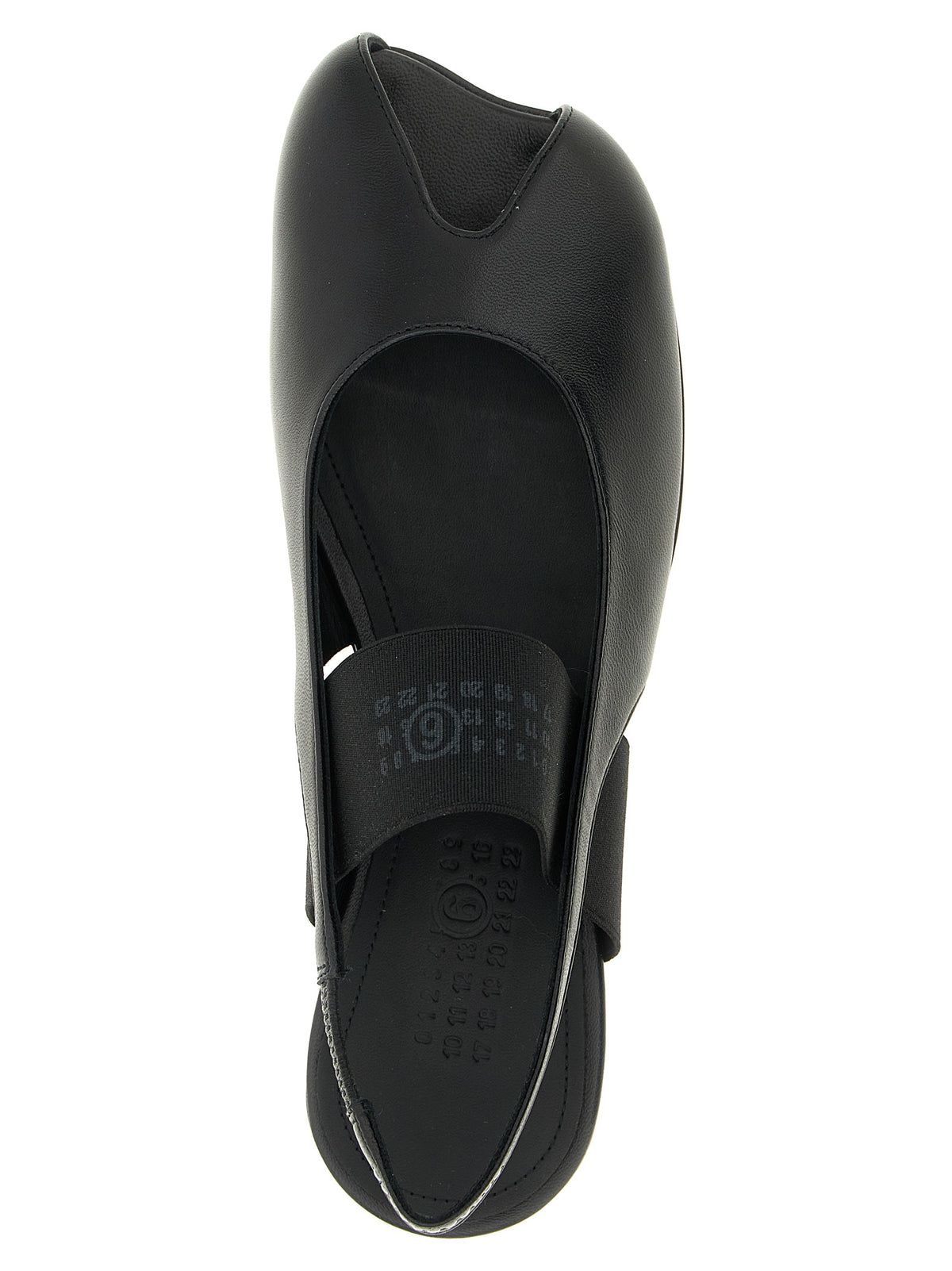MM6 Maison Margiela Black Lamb Leather Flat Sandals - Anatomic Design