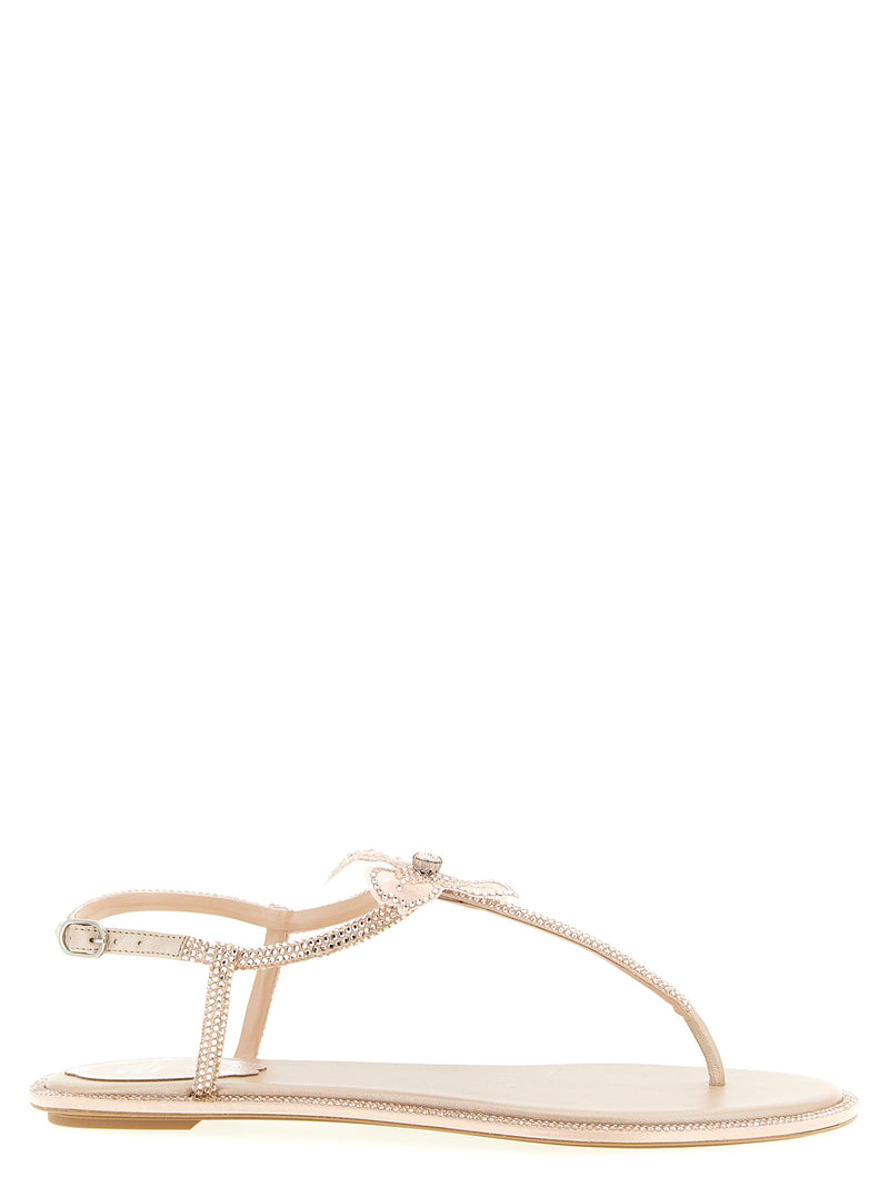 RENE CAOVILLA Multicolor Glass Flat Sandals