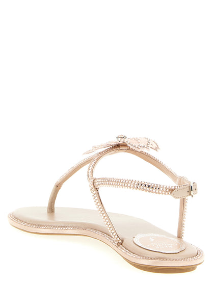 RENE CAOVILLA Multicolor Glass Flat Sandals