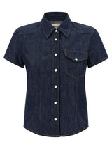 Chemisier en coton bleu Khaite