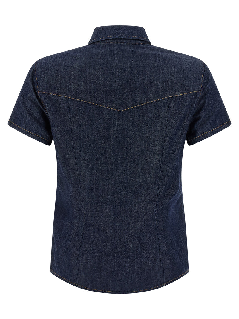 Khaite Blue Cotton Blouse