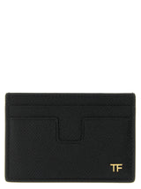 Porte-cartes Tom Ford en cuir de veau noir