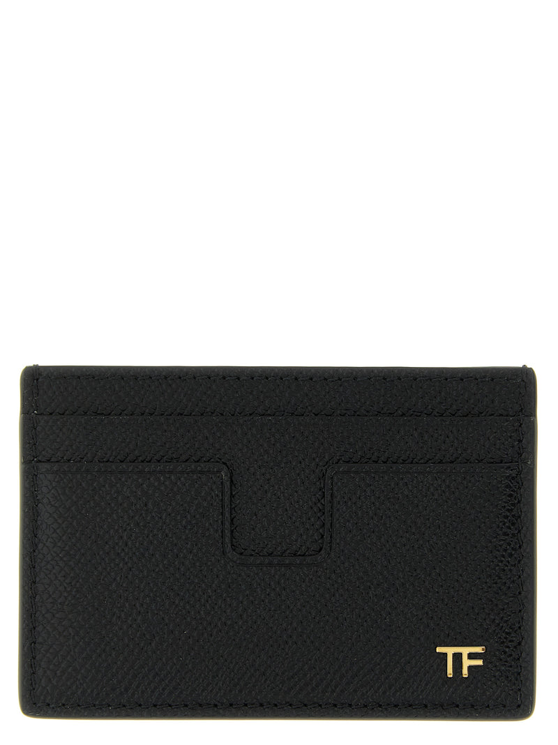 Porte-cartes Tom Ford en cuir de veau noir