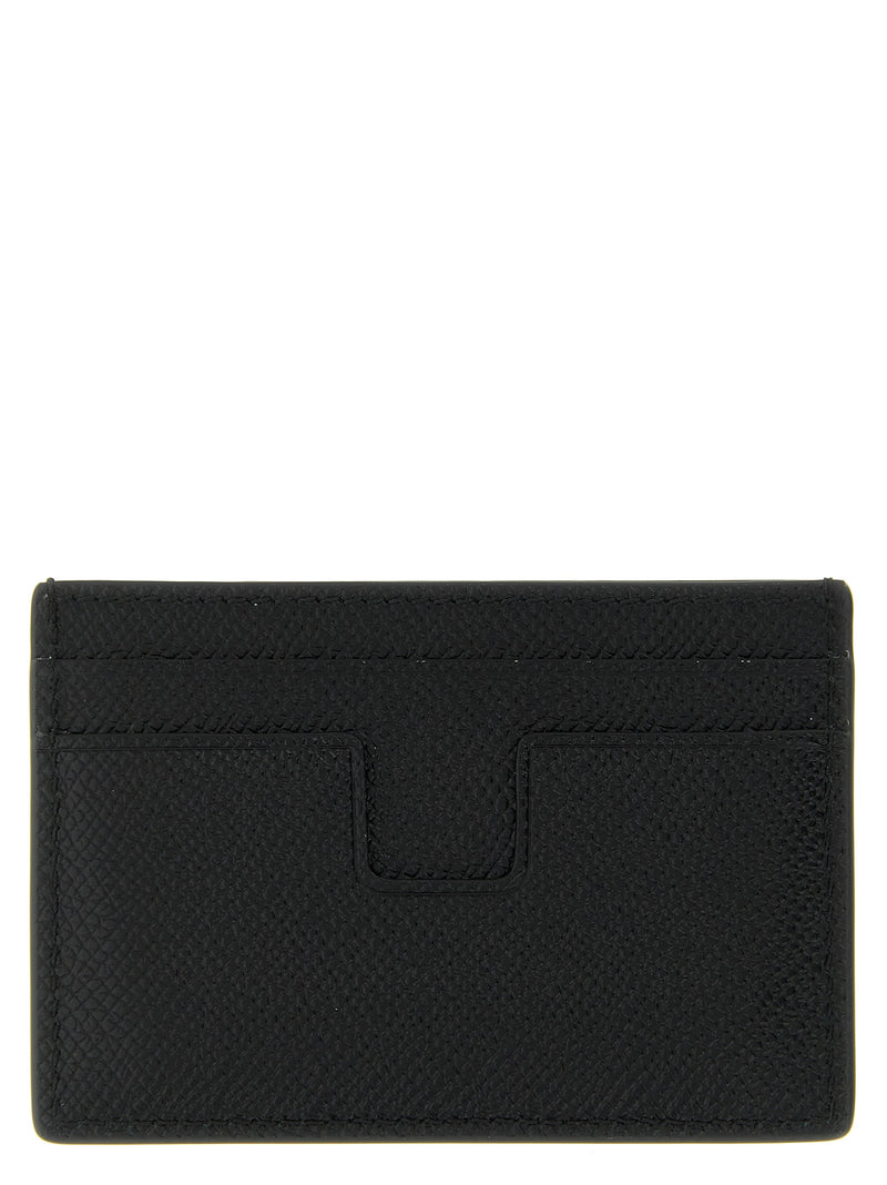 Porte-cartes Tom Ford en cuir de veau noir