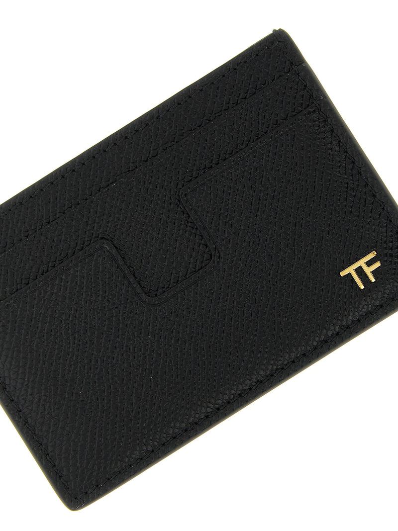 Porte-cartes Tom Ford en cuir de veau noir