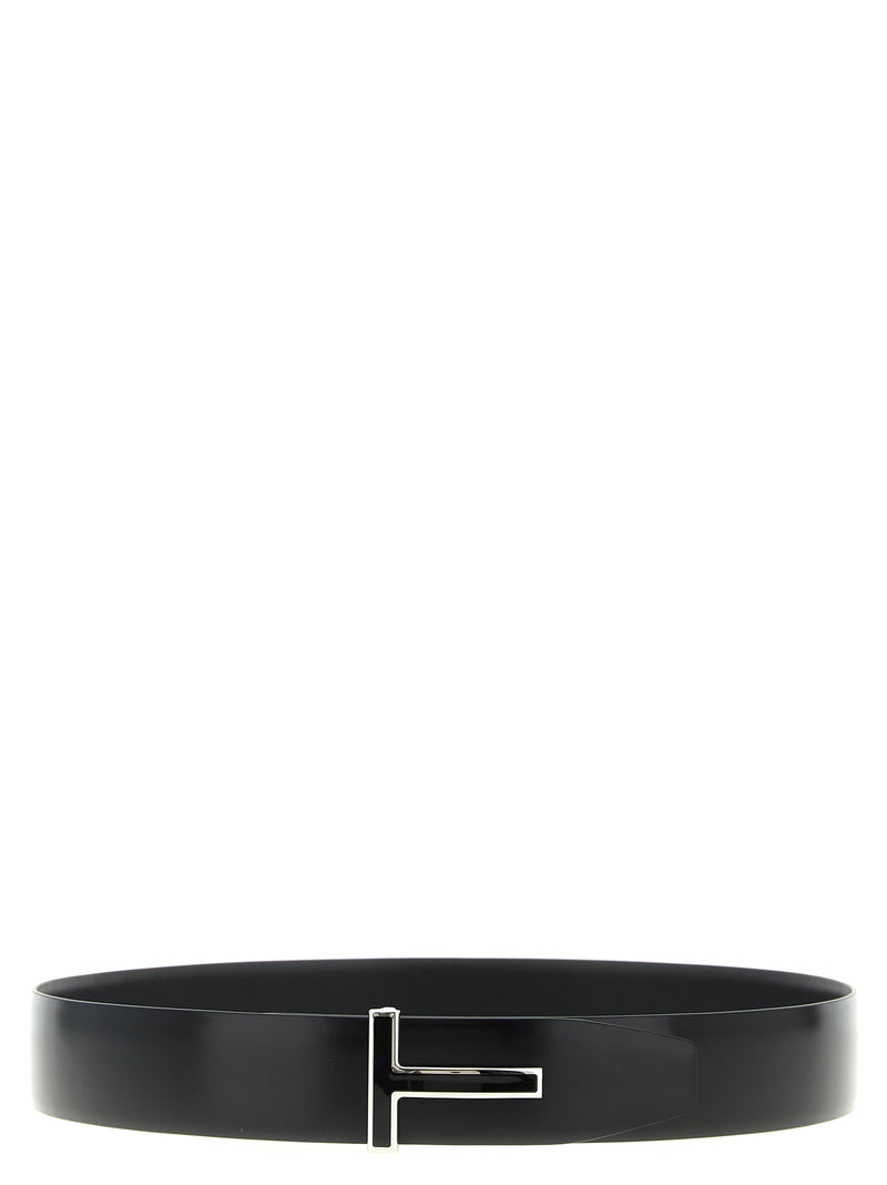 Tom Ford Black Calfskin Regular Belt - Versatile Luxury Accessory