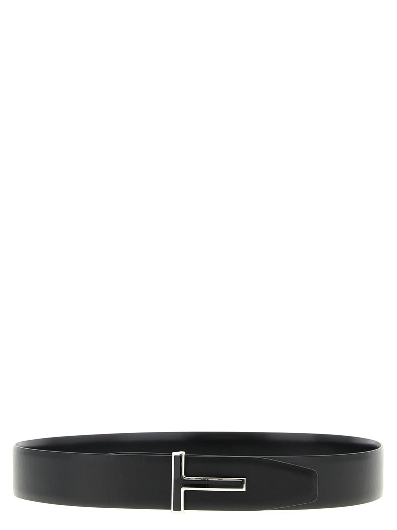 Tom Ford Black Calfskin Regular Belt - Versatile Luxury Accessory