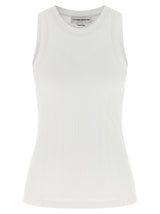 Victoria Beckham White Cotton Sleeveless T-Shirt