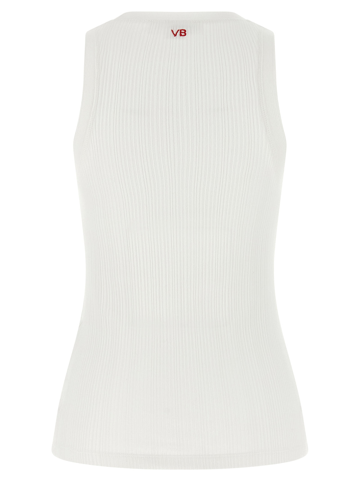 Victoria Beckham White Cotton Sleeveless T-Shirt