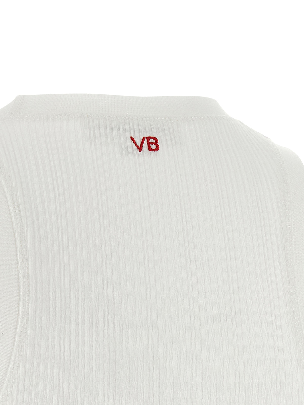 Victoria Beckham White Cotton Sleeveless T-Shirt