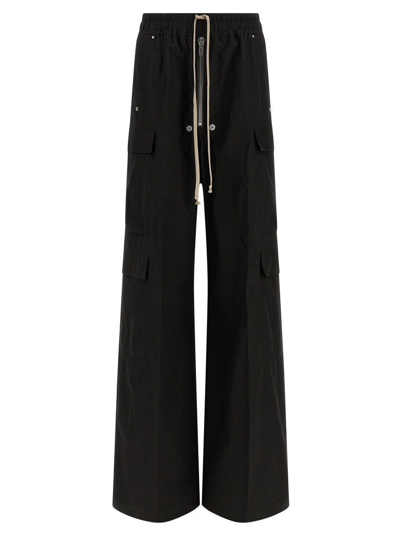 Rick Owens Cargobelas Black Cotton Cargo Pants for Women