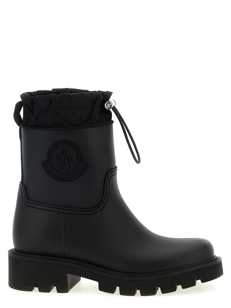 Moncler Kickstream Black PVC Ankle Boots for Women