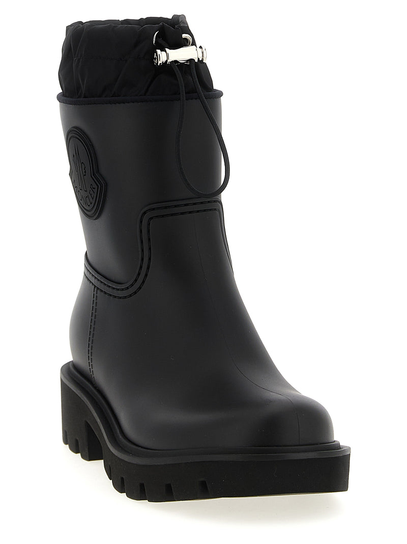 Moncler Kickstream Black PVC Ankle Boots for Women