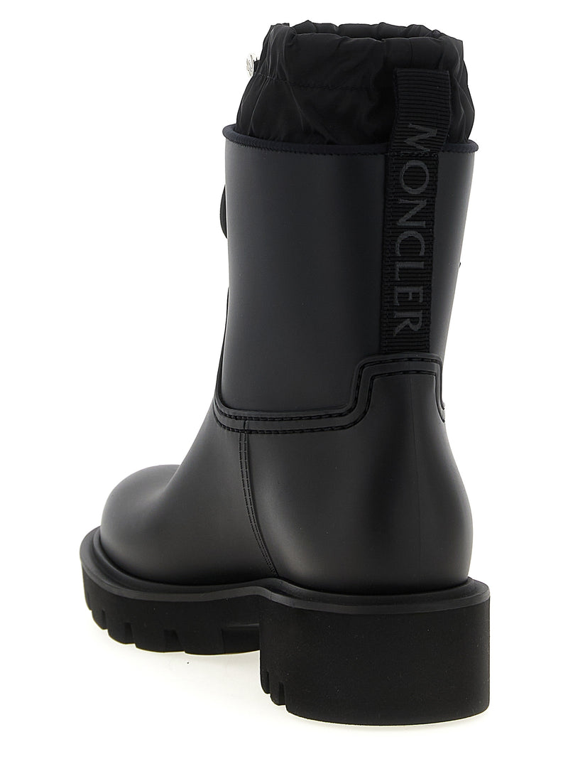 Moncler Kickstream Black PVC Ankle Boots for Women