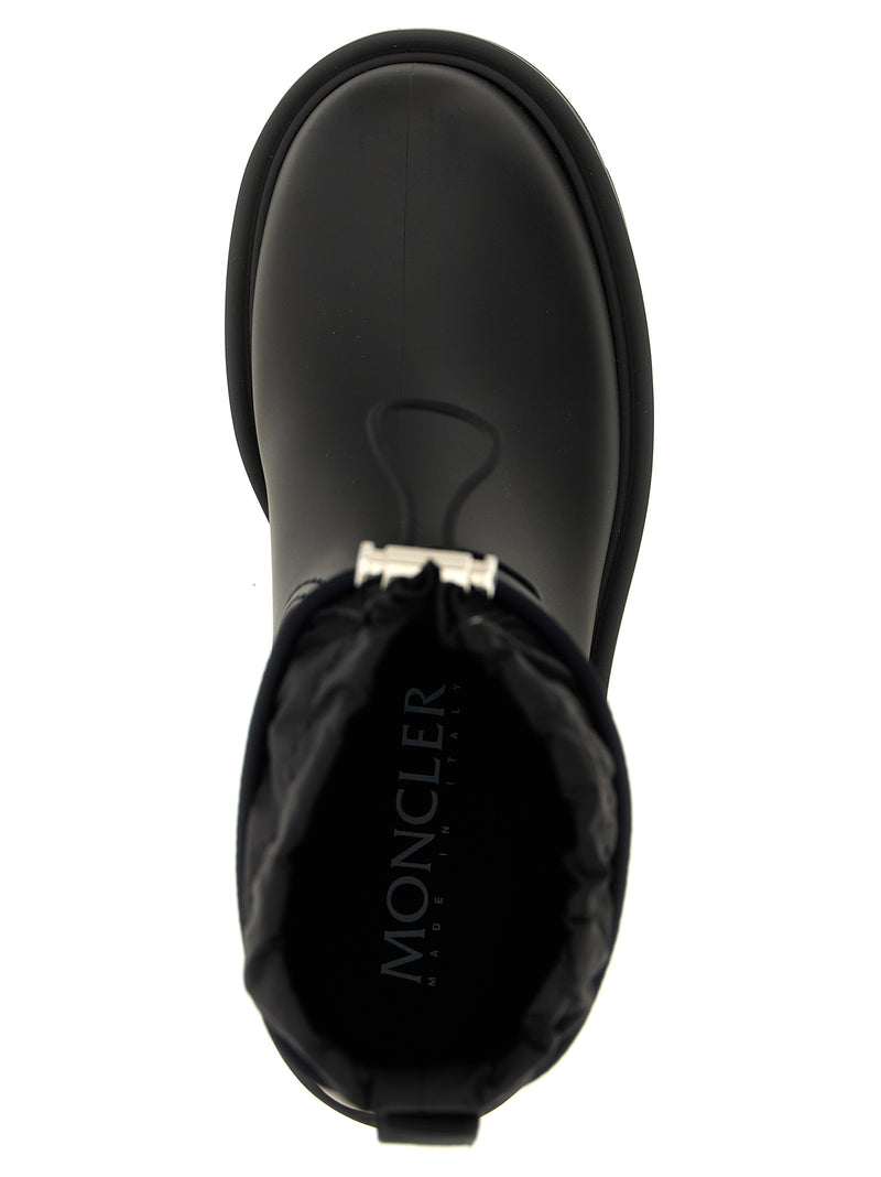 Moncler Kickstream Black PVC Ankle Boots for Women