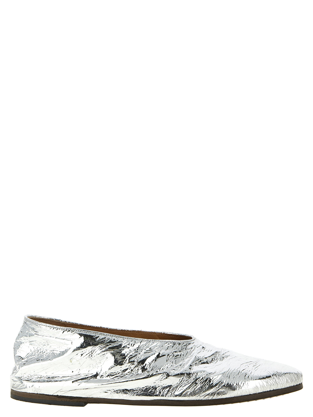 Ballerines Marsell en cuir de veau argenté
