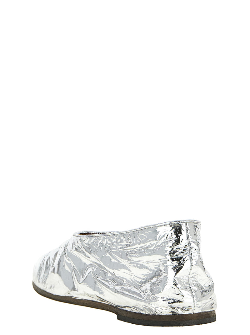 Ballerines Marsell en cuir de veau argenté