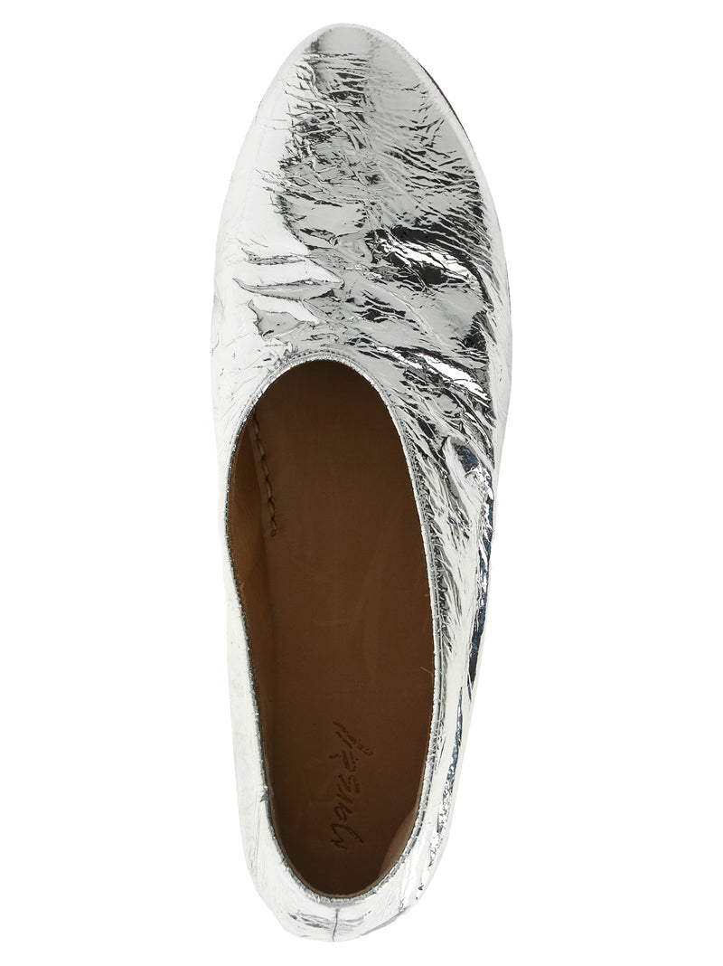 Ballerines Marsell en cuir de veau argenté