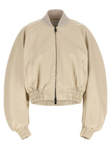 The Andamane Sierra Beige Bomber Jacket