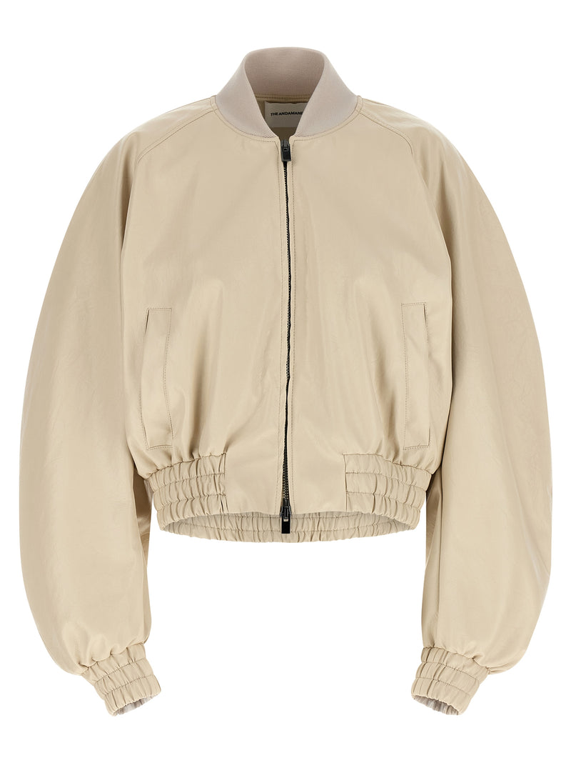 The Andamane Sierra Beige Bomber Jacket
