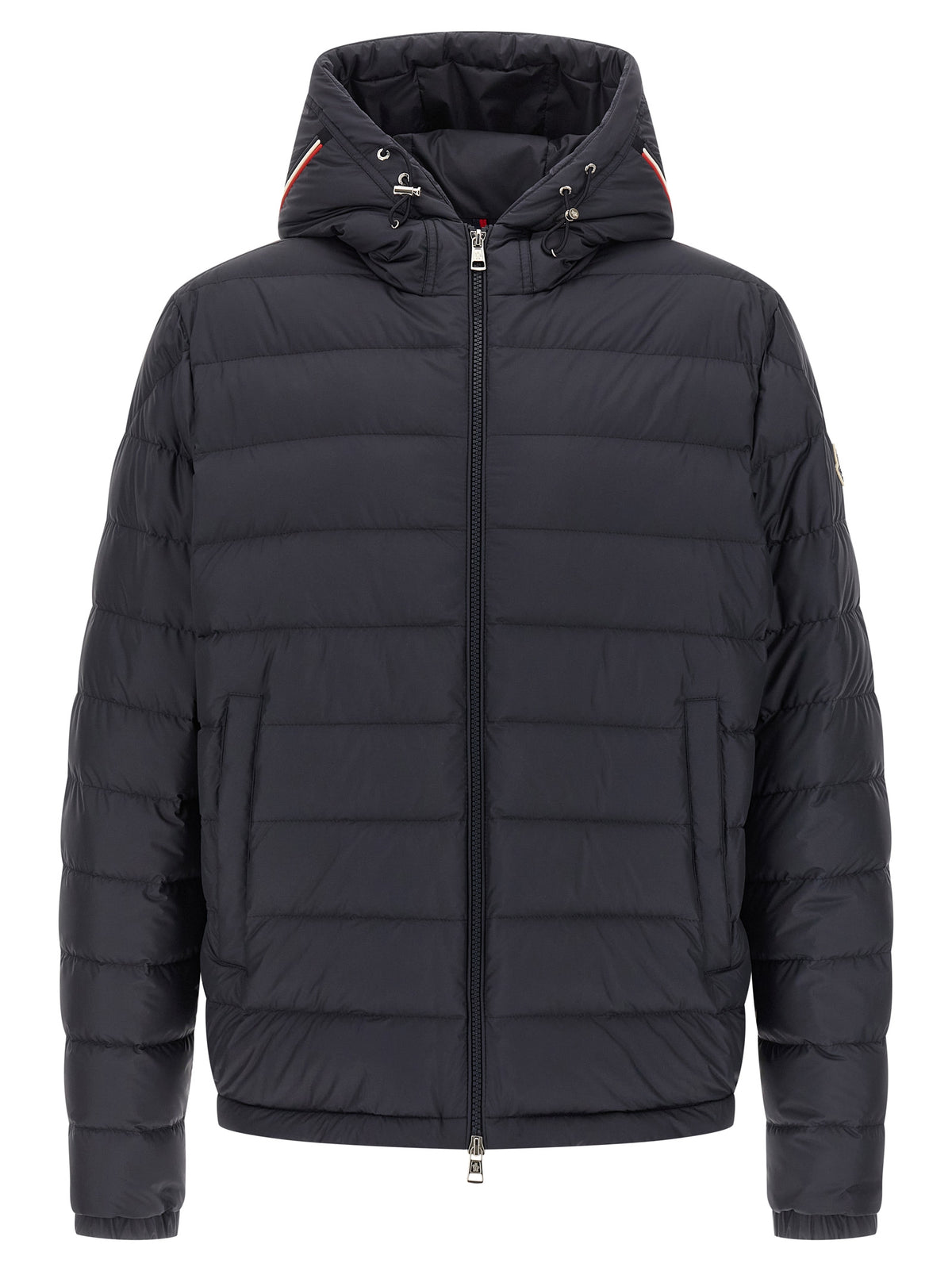 Veste longue Moncler en polyester bleu