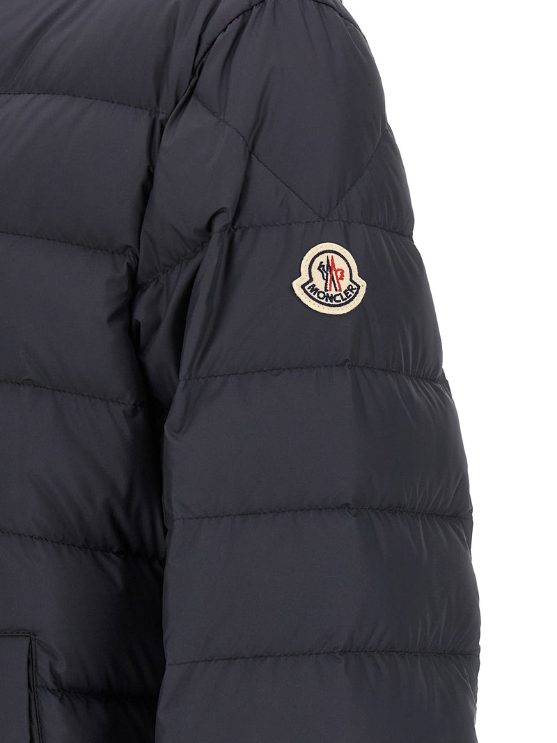 Moncler Blue Polyester Full-Length Jacket