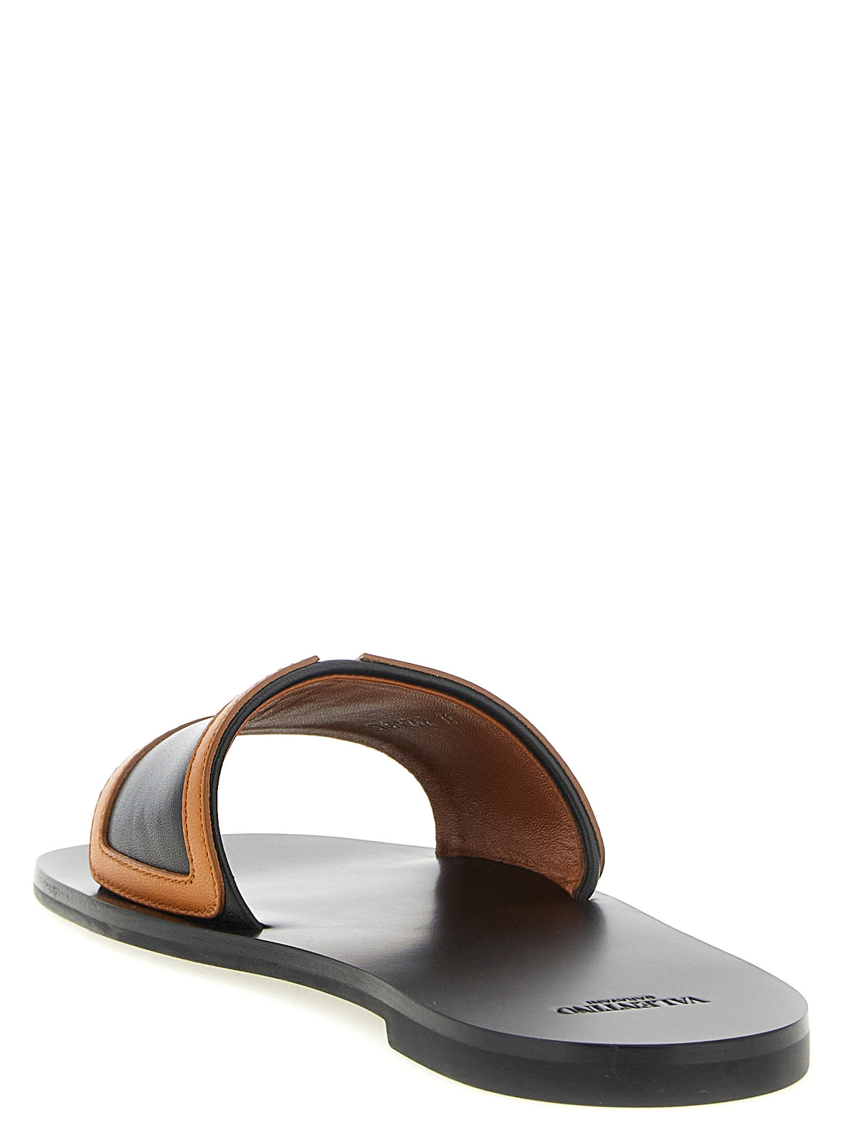 Valentino Garavani Brown Lamb Leather Slides - Viva Superstar