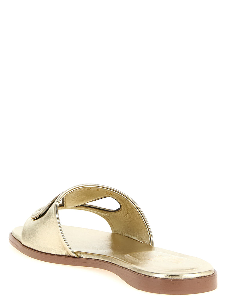 Mules Valentino Garavani en veau doré