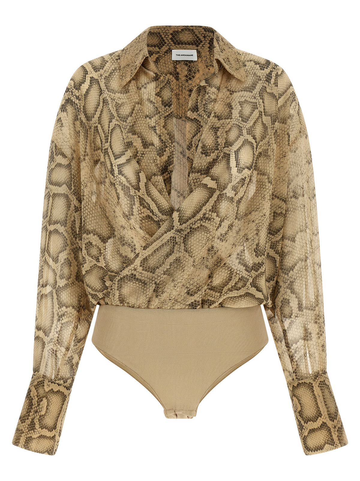 The Andamane Paloma Beige Polyester Bodysuit