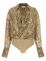 The Andamane Paloma Beige Polyester Bodysuit