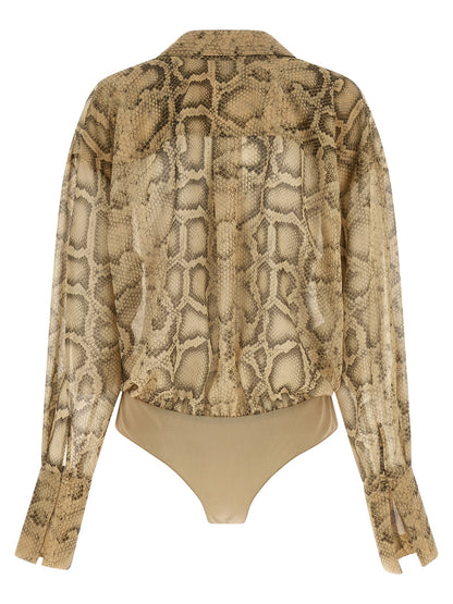 The Andamane Beige Polyester Bodysuit