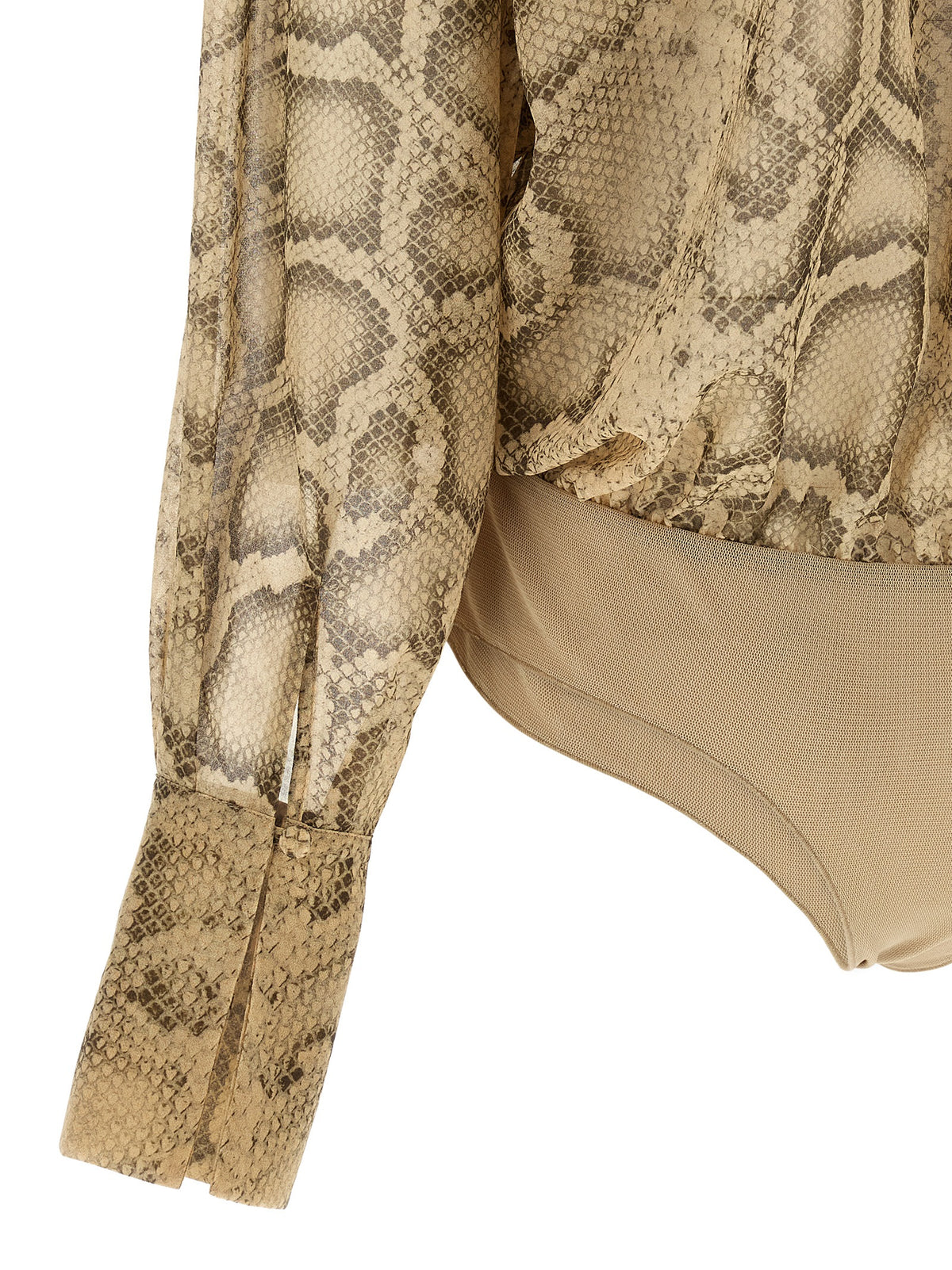 The Andamane Paloma Beige Polyester Bodysuit